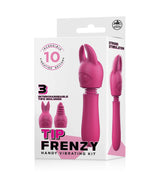 Tip Frenzy Silicone Vibe With 3 Interchangeable Tips Handy Vibrating Kit Green Vibrators